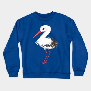 Cute stork watercolor painting Crewneck Sweatshirt